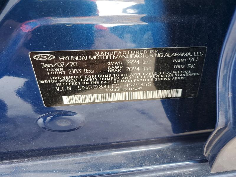 Aukcja sprzedaży 2020 Hyundai Elantra, vin: 5NPD84LF2LH579355, numer aukcji: 59092086
