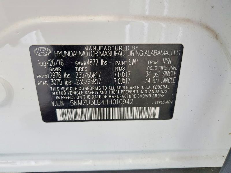 Продаж на аукціоні авто 2017 Hyundai Santa Fe Sport, vin: 5NMZU3LB4HH010942, номер лоту: 62027156
