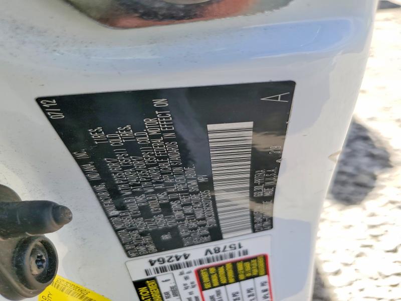 62074296 :رقم المزاد ، 5TDKK3DC6CS272935 vin ، 2012 Toyota Sienna مزاد بيع