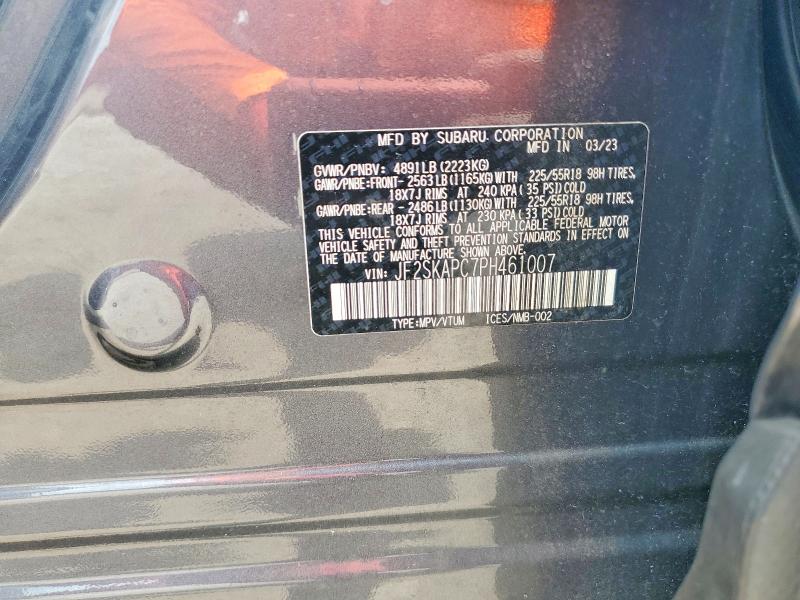 62005536 :رقم المزاد ، JF2SKAPC7PH461007 vin ، 2023 Subaru Forester مزاد بيع
