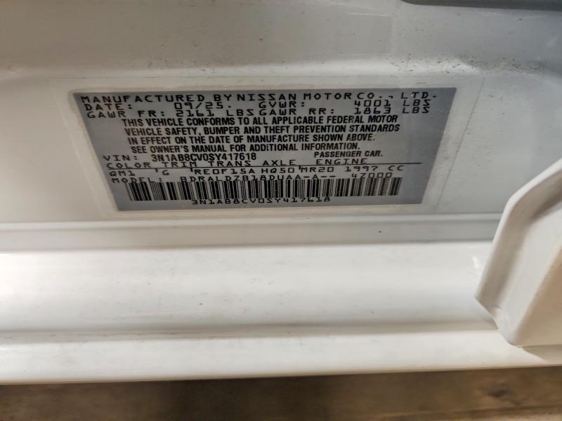 2025 Nissan Sentra მანქანა იყიდება აუქციონზე, vin: 3N1AB8CV0SY417618, აუქციონის ნომერი: 62401376