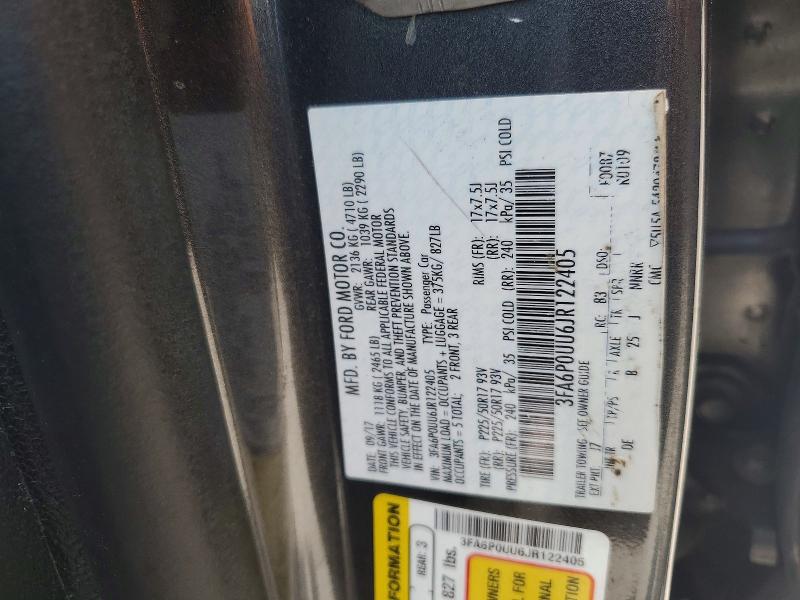 Продажа на аукционе авто 2018 Ford Fusion, vin: 3FA6P0UU6JR122405, номер лота: 63294366