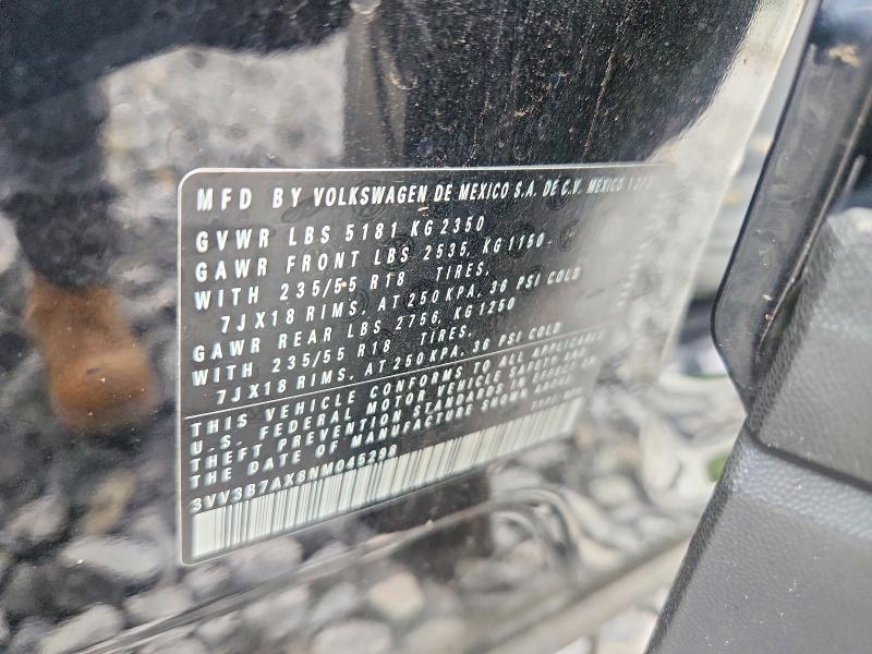 Aukcja sprzedaży 2022 Volkswagen Tiguan, vin: 3VV3B7AX8NM045298, numer aukcji: 61911426