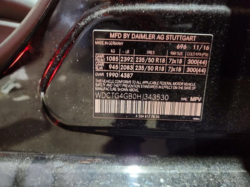 Продаж на аукціоні авто 2017 Mercedes-benz Gla, vin: WDCTG4GB0HJ343530, номер лоту: 60791836