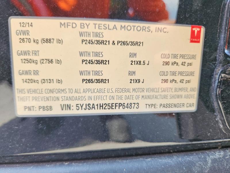 Продаж на аукціоні авто 2014 Tesla Model S, vin: 5YJSA1H25EFP64873, номер лоту: 63180066