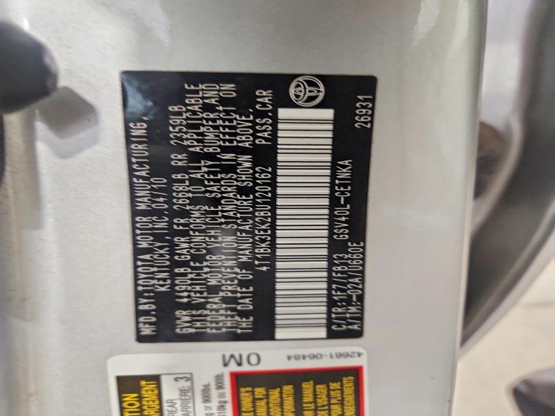 2011 Toyota Camry მანქანა იყიდება აუქციონზე, vin: 4T1BK3EK2BU120162, აუქციონის ნომერი: 62888336