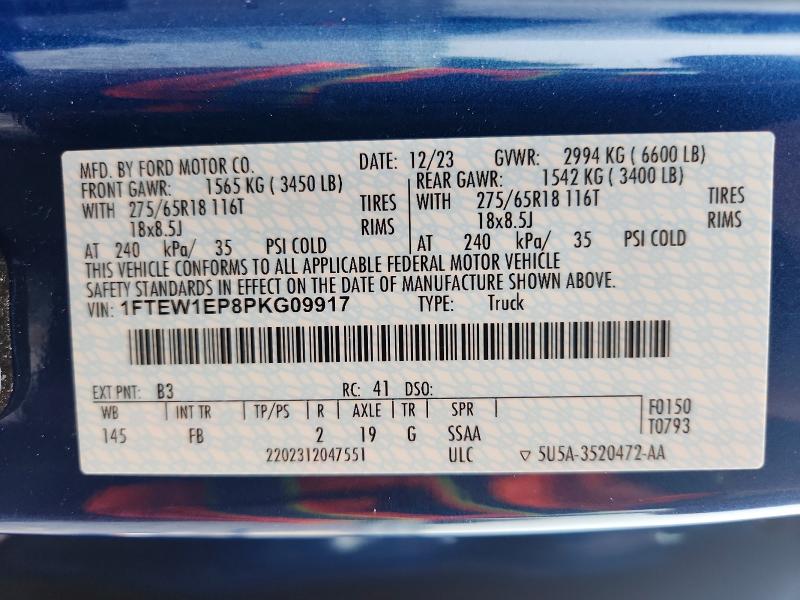 Продаж на аукціоні авто 2023 Ford F150, vin: 1FTEW1EP8PKG09917, номер лоту: 61312876