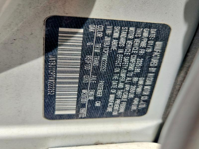 61940376 :رقم المزاد ، JN1BJ1CP7KW222252 vin ، 2019 Nissan Rogue Sport مزاد بيع