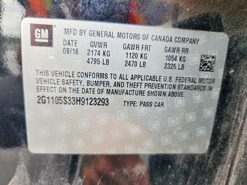 Aukcja sprzedaży 2017 Chevrolet Impala, vin: 2G1105S33H9123293, numer aukcji: 61696766