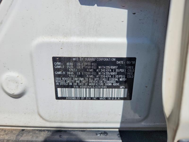 Aukcja sprzedaży 2018 Subaru Outback, vin: 4S4BSAAC0J3392846, numer aukcji: 59963016