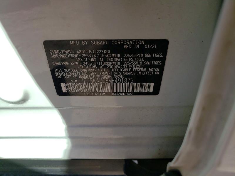 Продаж на аукціоні авто 2021 Subaru Forester, vin: JF2SKAUC8MH491875, номер лоту: 63324296