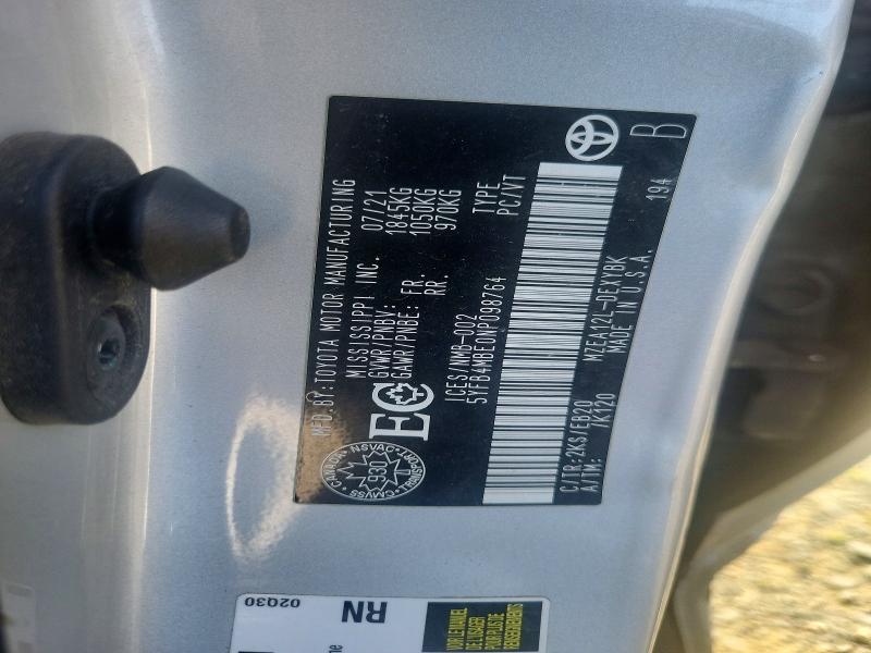 59151446 :رقم المزاد ، 5YFB4MBE0NP098764 vin ، 2022 Toyota Corolla مزاد بيع