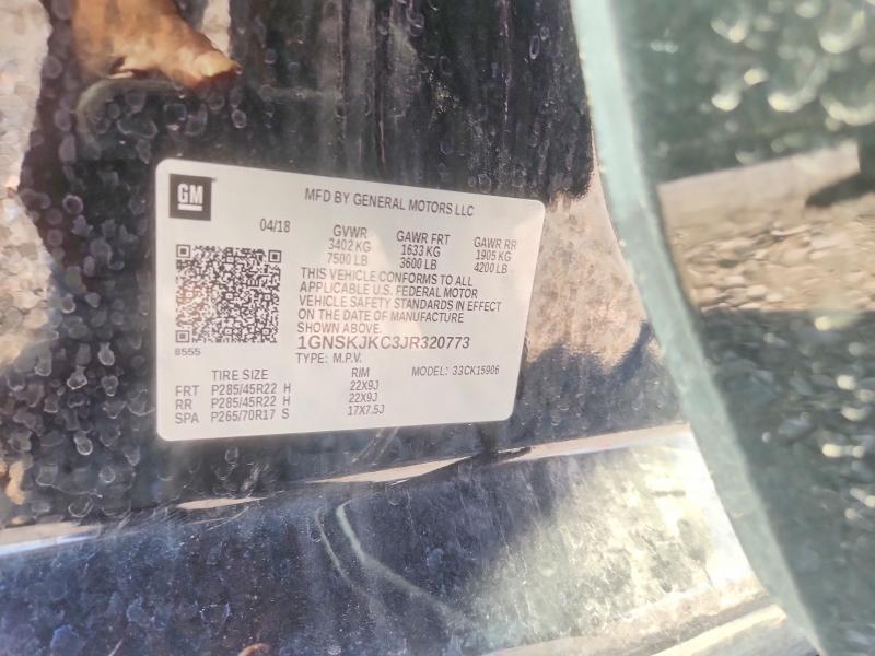85630365 :رقم المزاد ، 1GNSKJKC3JR320773 vin ، 2018 Chevrolet Suburban مزاد بيع
