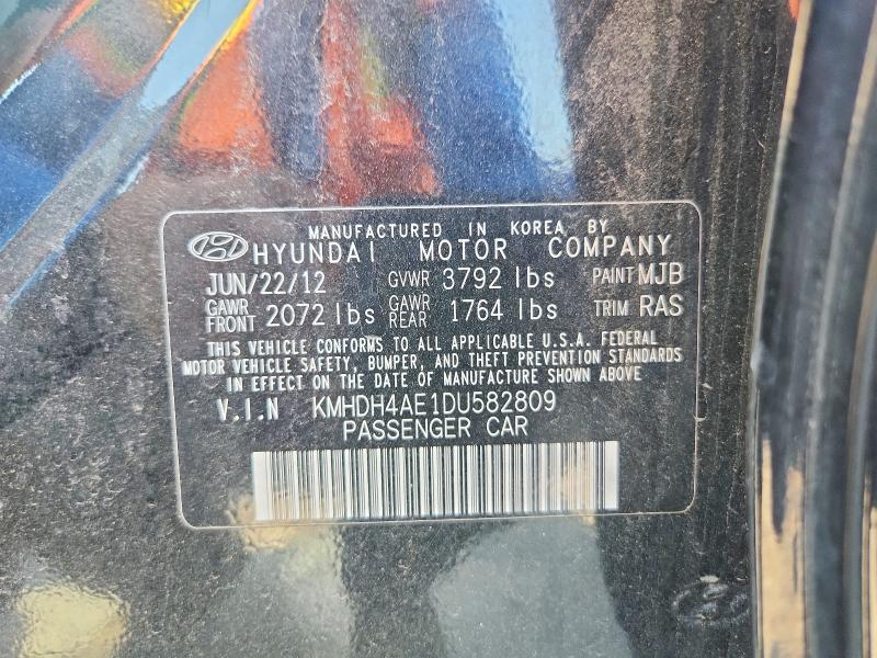 Продажа на аукционе авто 2013 Hyundai Elantra, vin: KMHDH4AE1DU582809, номер лота: 62081516