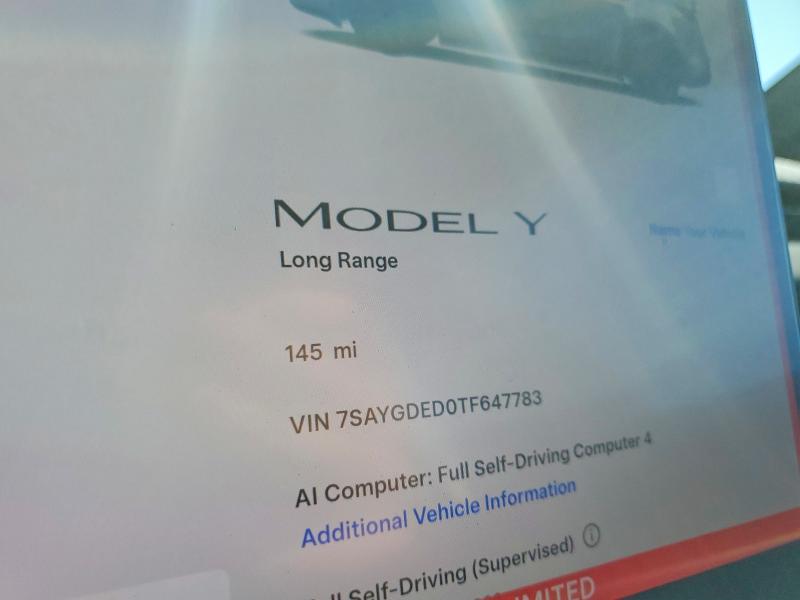2026 Tesla Model Y მანქანა იყიდება აუქციონზე, vin: 7SAYGDED0TF647783, აუქციონის ნომერი: 59706056