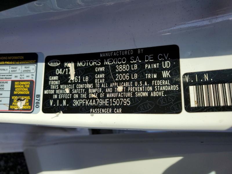2017 Kia Forte მანქანა იყიდება აუქციონზე, vin: 3KPFK4A79HE150795, აუქციონის ნომერი: 63643896