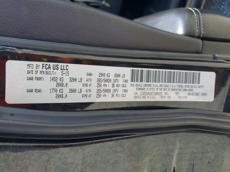 61979006 :رقم المزاد ، 1C4RDHAGXFC880525 vin ، 2015 Dodge Durango مزاد بيع