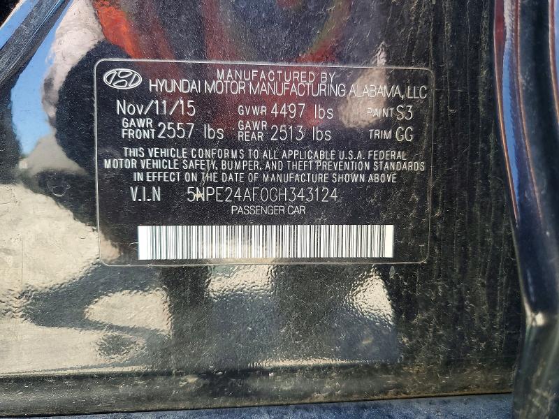 Продаж на аукціоні авто 2016 Hyundai Sonata, vin: 5NPE24AF0GH343124, номер лоту: 62717796