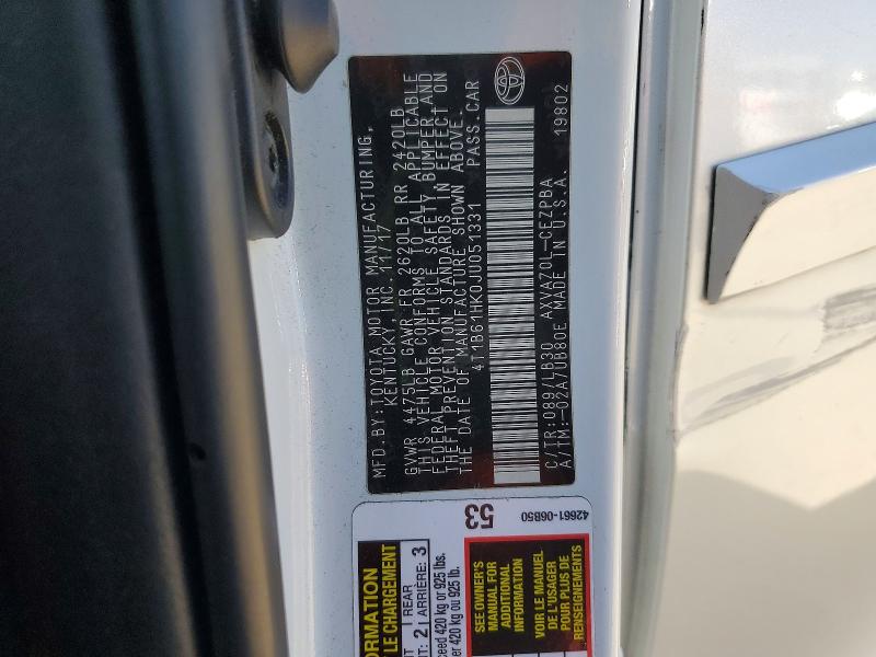 2018 Toyota Camry მანქანა იყიდება აუქციონზე, vin: 4T1B61HK0JU051331, აუქციონის ნომერი: 61055636