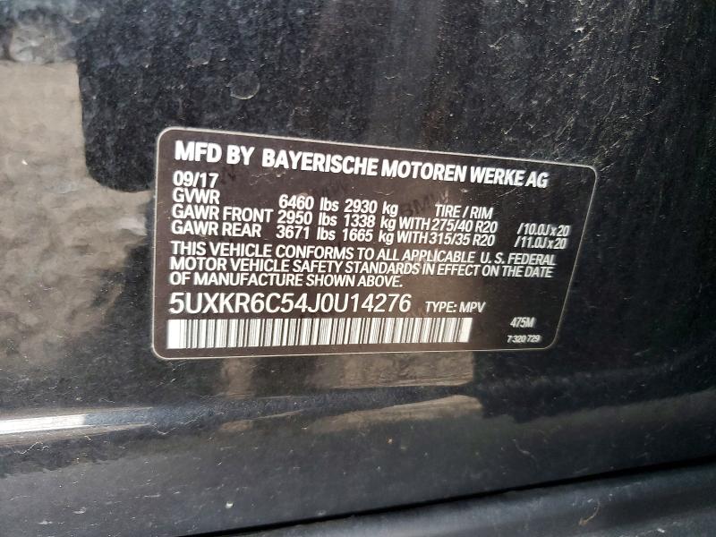 60694816 :رقم المزاد ، 5UXKR6C54J0U14276 vin ، 2018 Bmw X5 مزاد بيع