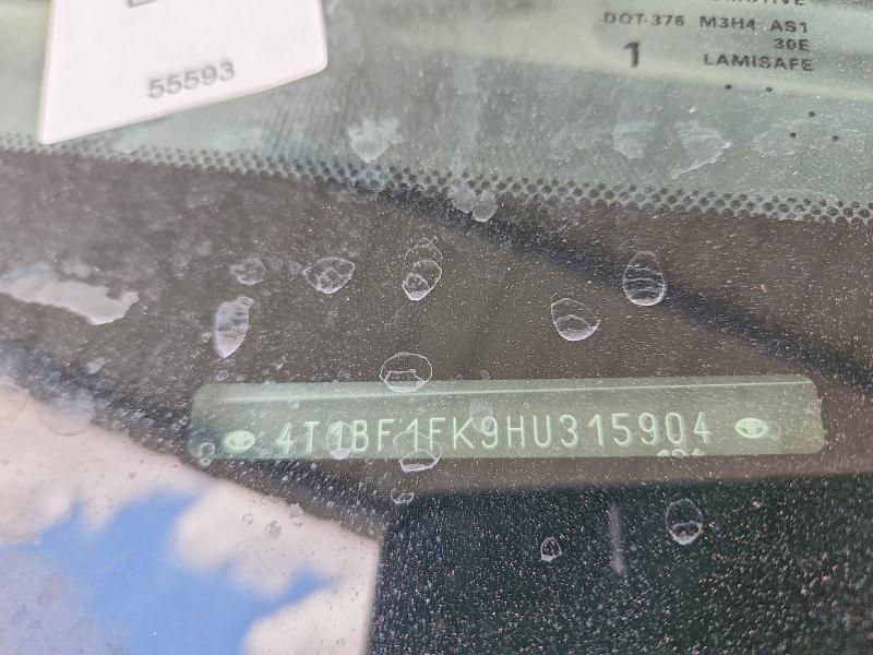 Aukcja sprzedaży 2017 Toyota Camry, vin: 4T1BF1FK9HU315904, numer aukcji: 62117816
