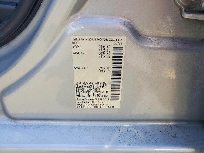 Aukcja sprzedaży 2022 Nissan Altima, vin: 1N4BL4BVXNN396812, numer aukcji: 61787216