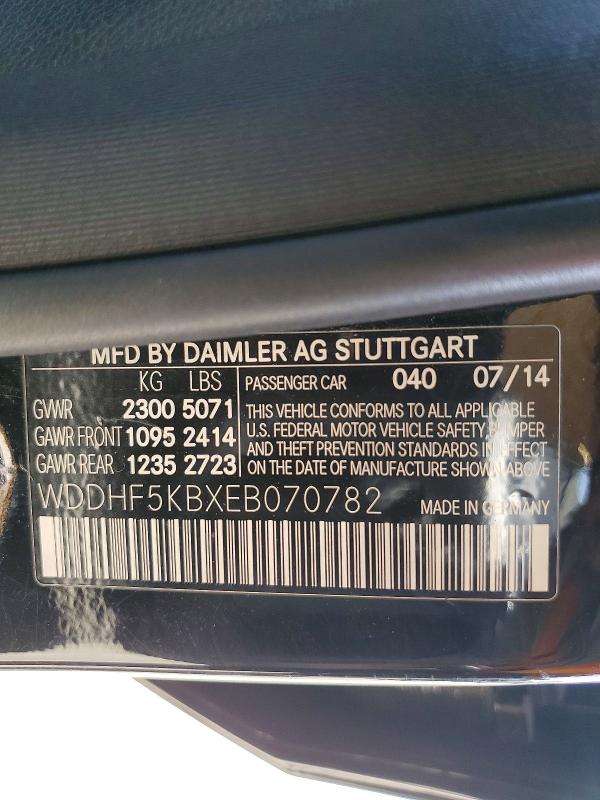 Продажа на аукционе авто 2014 Mercedes-benz E, vin: WDDHF5KBXEB070782, номер лота: 62917806