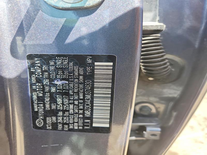58359236 :رقم المزاد ، KM8J3CA43MU374630 vin ، 2021 Hyundai Tucson مزاد بيع