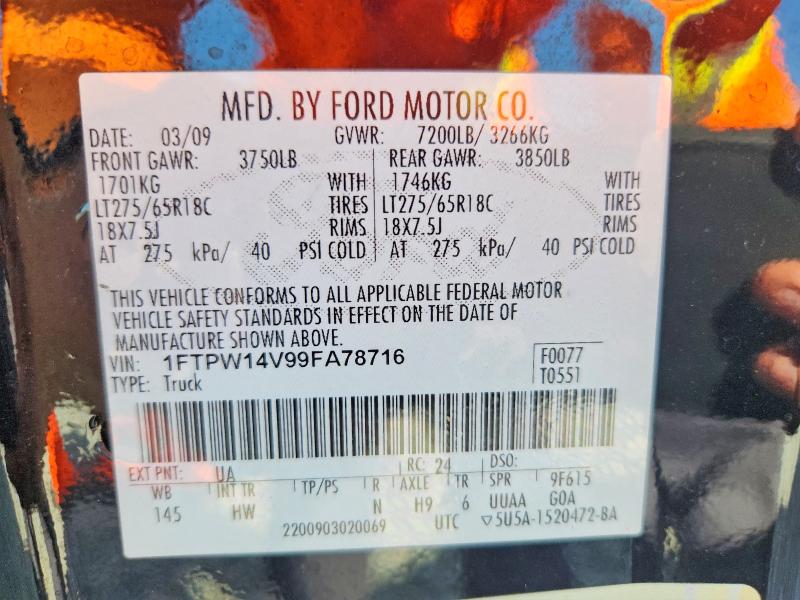 Aukcja sprzedaży 2009 Ford F150, vin: 1FTPW14V99FA78716, numer aukcji: 60270836
