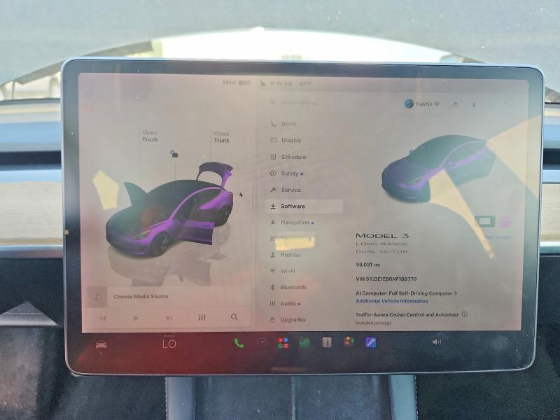 Aukcja sprzedaży 2022 Tesla Model 3, vin: 5YJ3E1EB6NF189776, numer aukcji: 62112506