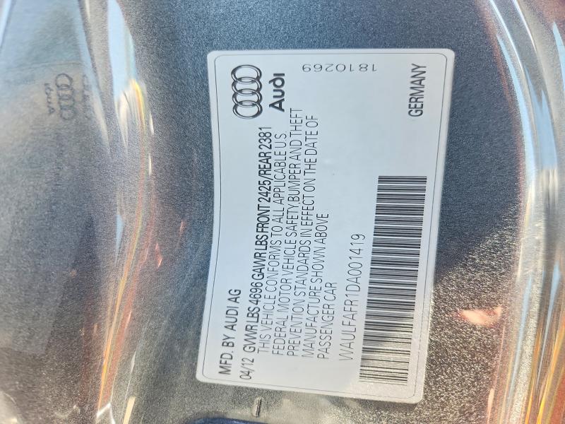 Продажа на аукционе авто 2013 Audi A5, vin: WAULFAFR1DA001419, номер лота: 60494446