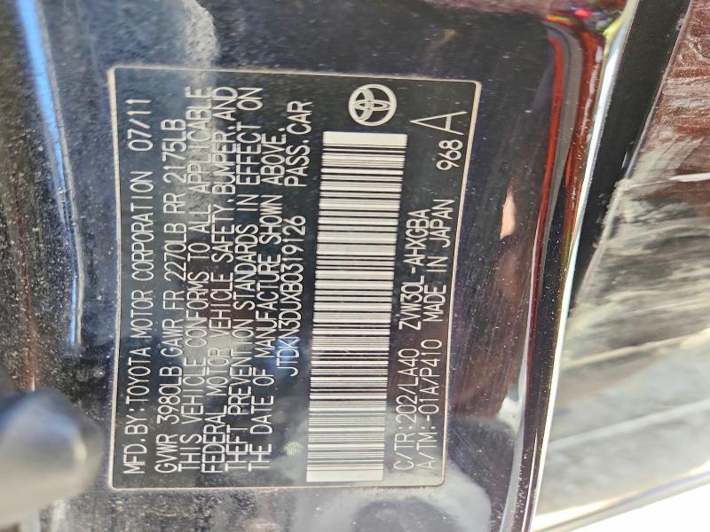 Продажа на аукционе авто 2011 Toyota Prius, vin: JTDKN3DUXB0319126, номер лота: 60622196