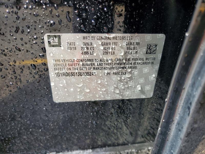 Продажа на аукционе авто 2018 Chevrolet Volt, vin: 1G1RD6S51JU135241, номер лота: 61732316