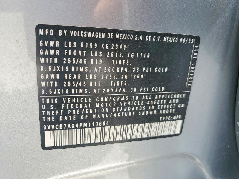 Продаж на аукціоні авто 2023 Volkswagen Tiguan, vin: 3VVCB7AX4PM113664, номер лоту: 60519196
