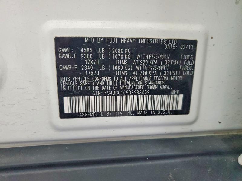 63022936 :رقم المزاد ، 4S4BRCCC5D3283422 vin ، 2013 Subaru Outback مزاد بيع
