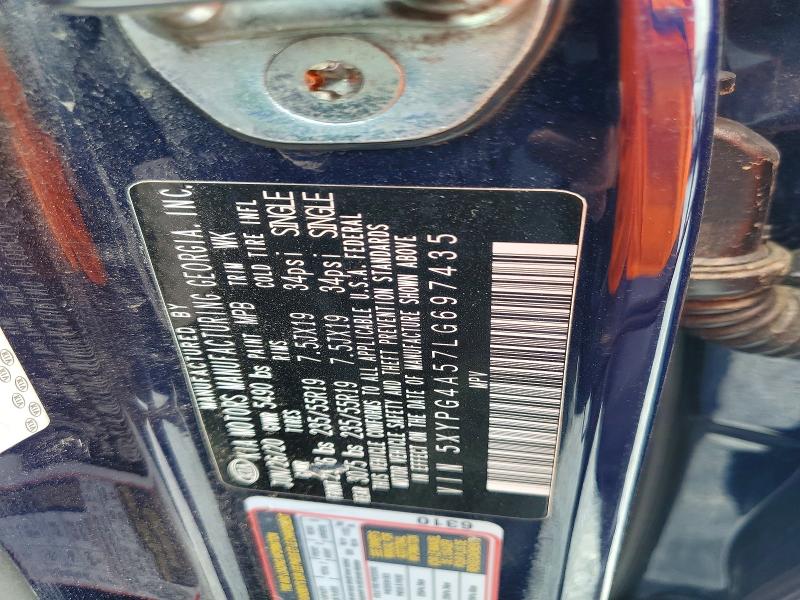 61153776 :رقم المزاد ، 5XYPG4A57LG697435 vin ، 2020 Kia Sorento مزاد بيع
