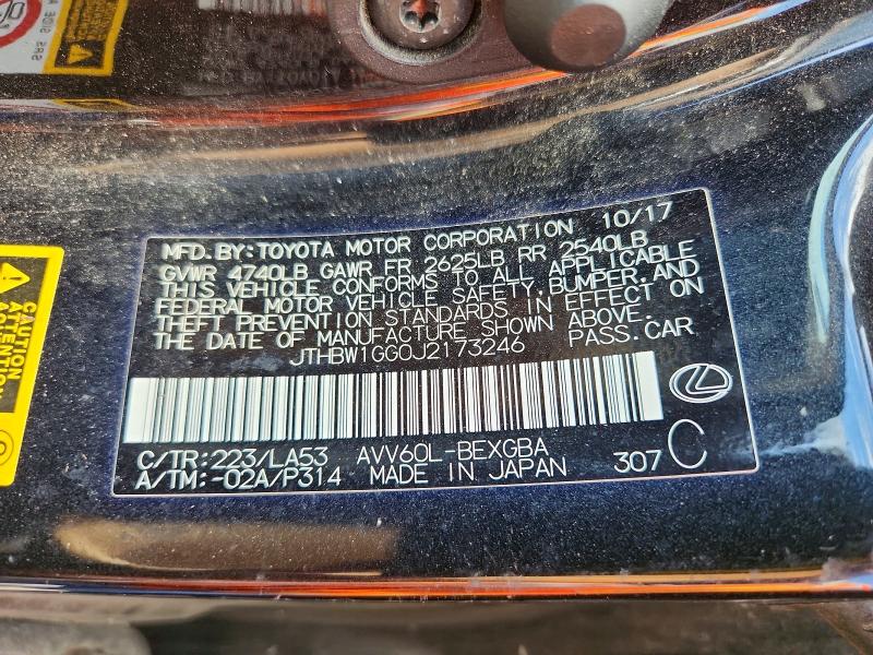 Продажа на аукционе авто 2018 Lexus Es, vin: JTHBW1GG0J2173246, номер лота: 59139706