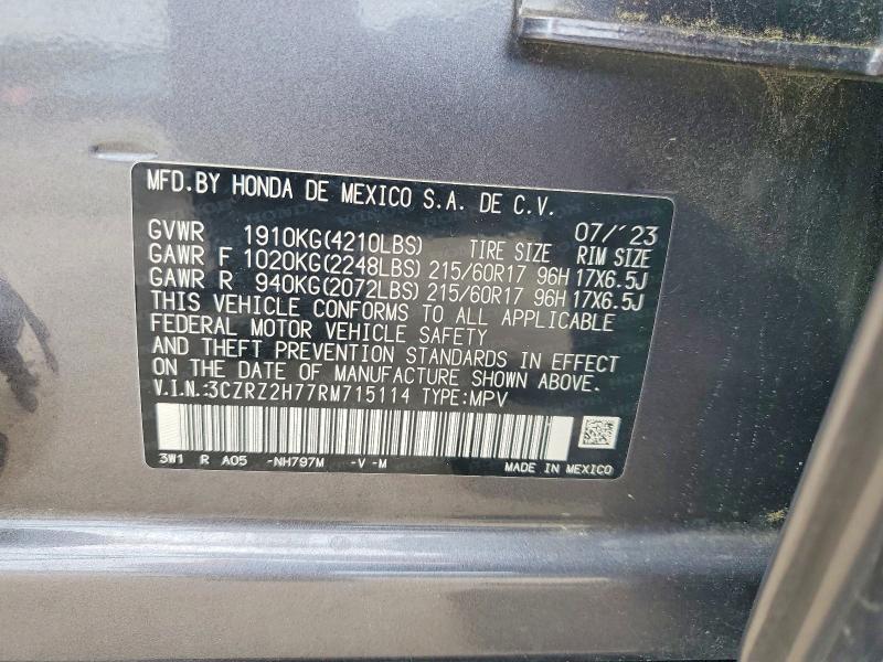 Продажа на аукционе авто 2024 Honda Hr-v, vin: 3CZRZ2H77RM715114, номер лота: 62680026