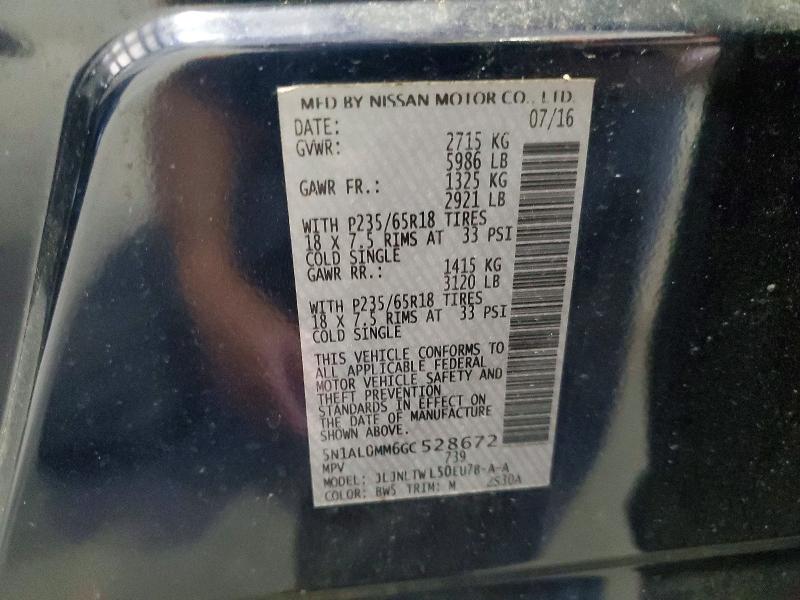 Aukcja sprzedaży 2016 Infiniti Qx60, vin: 5N1AL0MM6GC528672, numer aukcji: 59535396