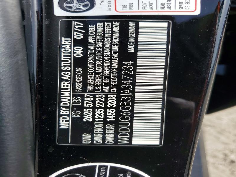60736316 :رقم المزاد ، WDDUG6GB3JA347234 vin ، 2018 Mercedes-benz S مزاد بيع