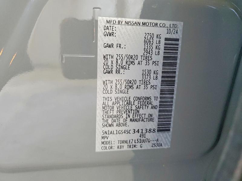 Aukcja sprzedaży 2025 Infiniti Qx60, vin: 5N1AL1GS4SC341388, numer aukcji: 62511526