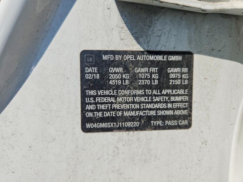 Продаж на аукціоні авто 2018 Buick Regal, vin: W04GM6SX1J1109220, номер лоту: 59290706