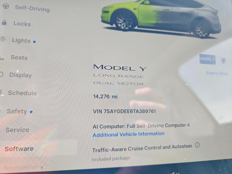 Aukcja sprzedaży 2026 Tesla Model Y, vin: 7SAYGDEE6TA389761, numer aukcji: 61352976