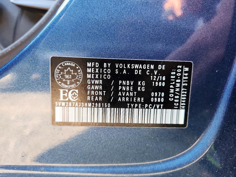 Aukcja sprzedaży 2017 Volkswagen Jetta, vin: 3VW2B7AJ3HM298150, numer aukcji: 62083996