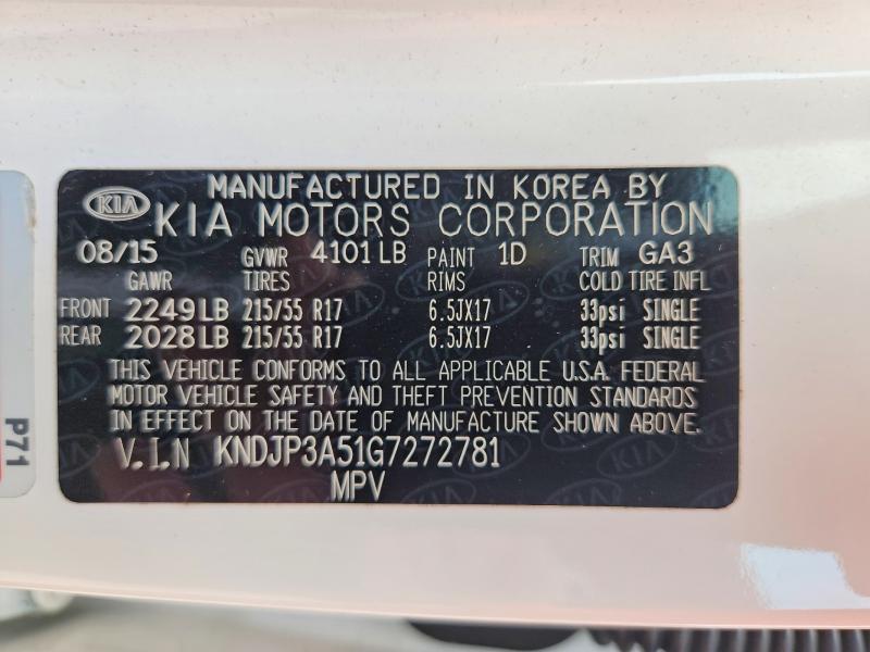 2016 Kia Soul მანქანა იყიდება აუქციონზე, vin: KNDJP3A51G7272781, აუქციონის ნომერი: 62479126