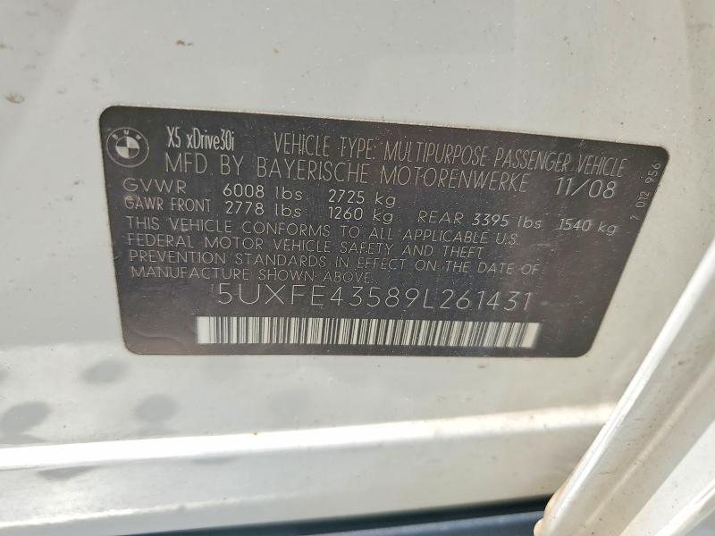 Aukcja sprzedaży 2009 Bmw X5, vin: 5UXFE43589L261431, numer aukcji: 62141086