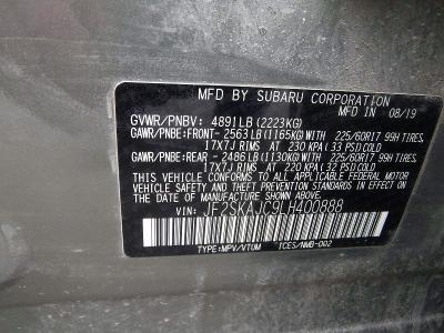 Aukcja sprzedaży 2020 Subaru Forester, vin: JF2SKAJC9LH400888, numer aukcji: 61810426