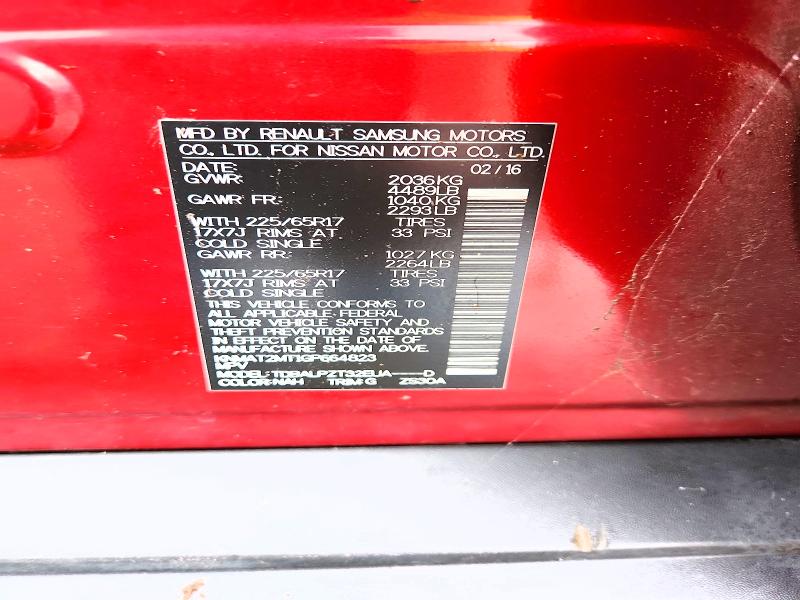 Aukcja sprzedaży 2016 Nissan Rogue, vin: KNMAT2MT1GP664823, numer aukcji: 60925406