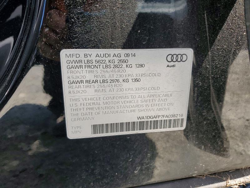 2015 Audi Q5 მანქანა იყიდება აუქციონზე, vin: WA1DGAFP7FA038216, აუქციონის ნომერი: 62258666