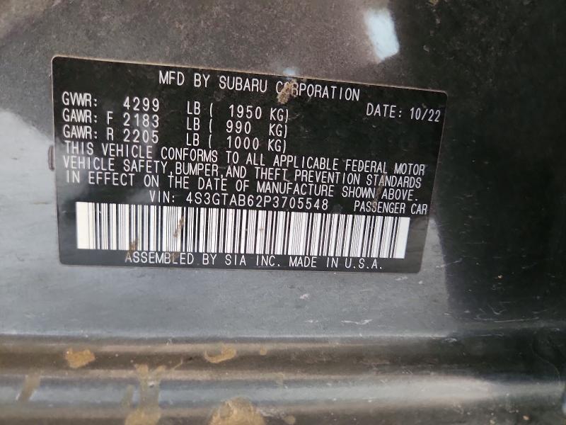 60860786 :رقم المزاد ، 4S3GTAB62P3705548 vin ، 2023 Subaru Impreza مزاد بيع